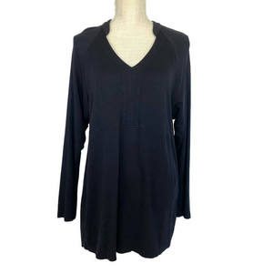 CAbi Style 3415 Gala Black Long Sleeve Knit Tunic Top Shirt Woman’s Small V Neck